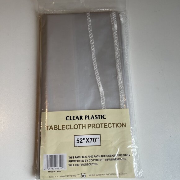Vintage Better Home Clear Plastic Tablecloth Protector 52X70" Protects Linen NOS - Picture 3 of 4